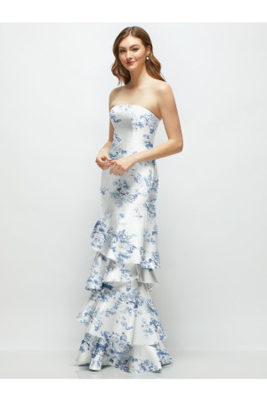 Dessy Collection 3175FP Louisa Floral Cascading Tiered Bridesmaid Gown