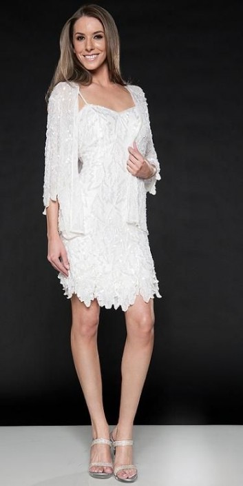 Beach Wedding Dresses Scala Short Embellished Dress 962537 French