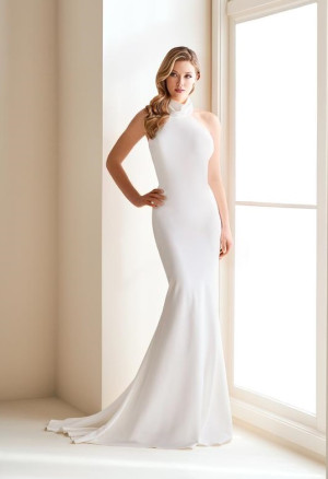 Enchanting by Mon Cheri E1007 Sleek High Neck Halter Gown