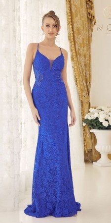 Nox Anabel E1076 Floral Lace Fitted Gown