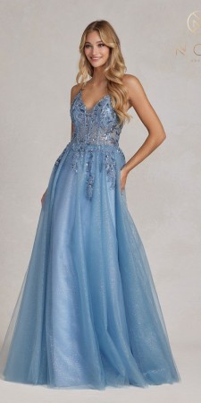 Nox Anabel E1125 Sparkling Sheer Corset Gown