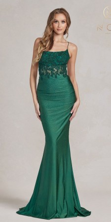 Nox Anabel E1186 Lace Up Back Corset Gown