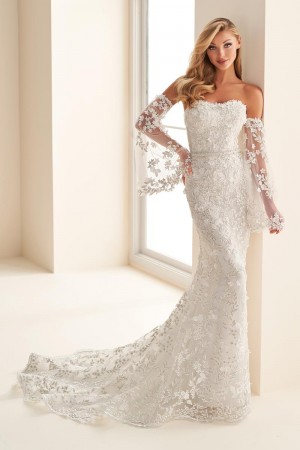 Enchanting by Mon Cheri E2509 Metallic Embroidered Bridal Gown