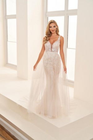 Enchanting by Mon Cheri E2525 Boho Lace Wedding Gown