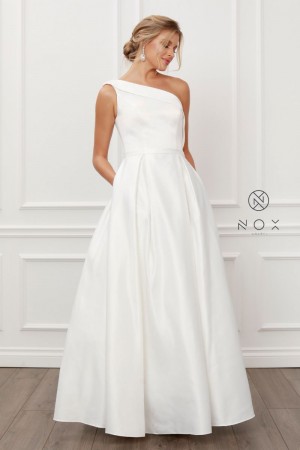 Nox Anabel E469 One Shoulder Informal Wedding Gown