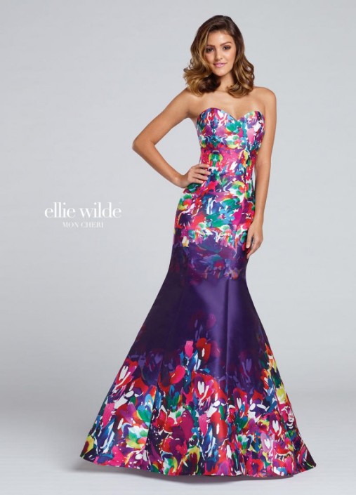 flower mermaid prom dress