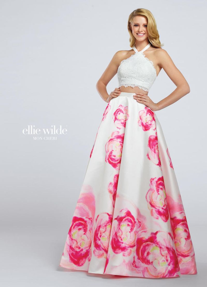 Ellie Wilde for Mon Cheri EW117028 Large Floral 2pc Prom Dress: French ...