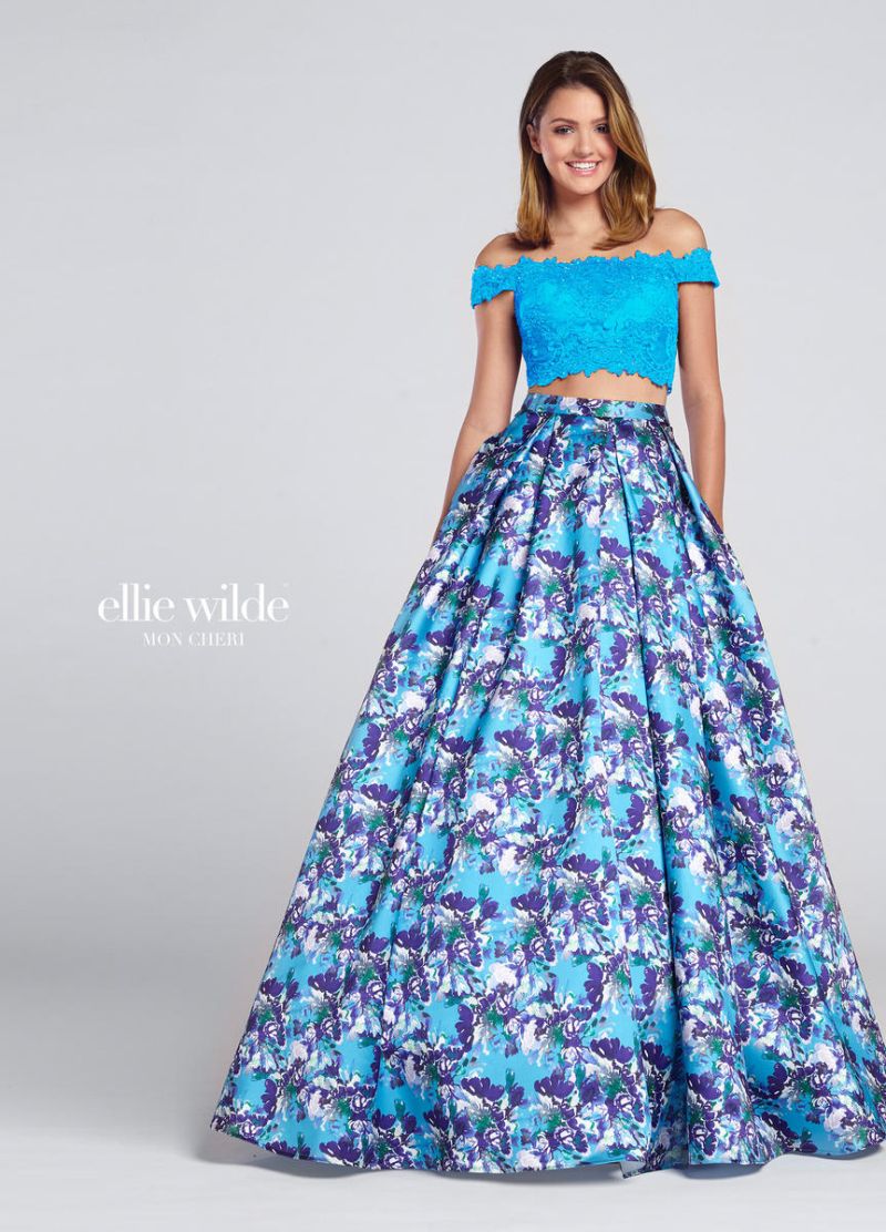 Ellie Wilde by Mon Cheri EW117167 Off Shoulder 2pc Prom Dress: French ...
