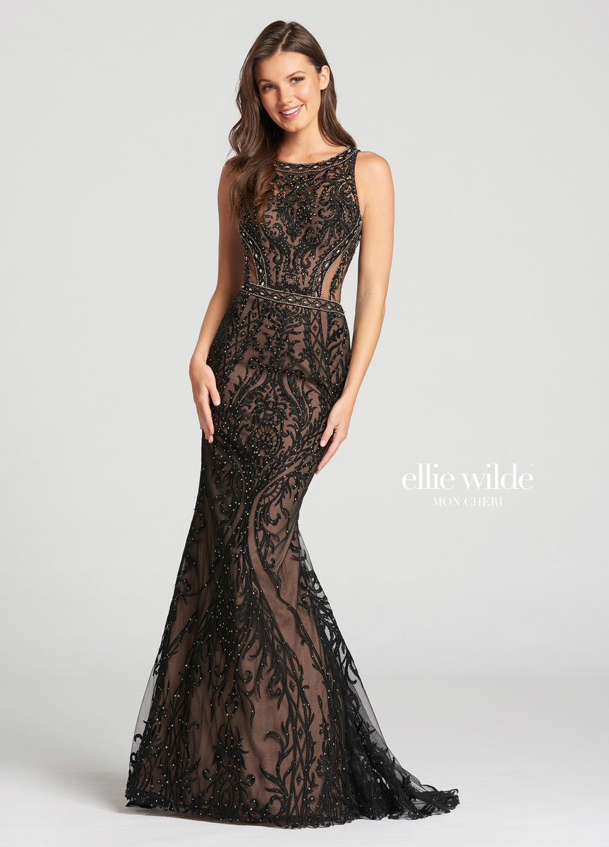 French Novelty: Ellie Wilde for Mon Cheri EW118134 Lace Trumpet Gown