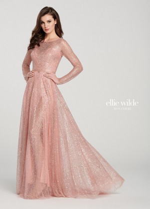 Ellie Wilde EW119003 Long Sleeve Prom Dress