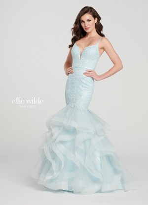 Ellie Wilde EW119008 Glitter Ruffle Mermaid Dress
