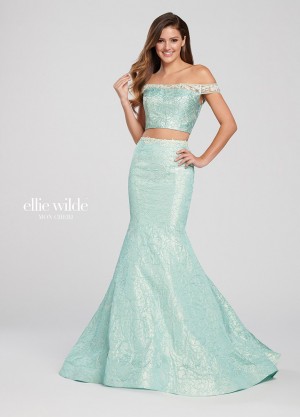 Ellie Wilde EW119014 Jacquard 2 Piece Mermaid Dress