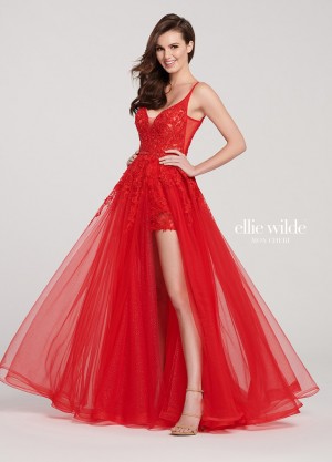 Ellie Wilde by Mon Cheri EW119031 Gown with Lace Shorts