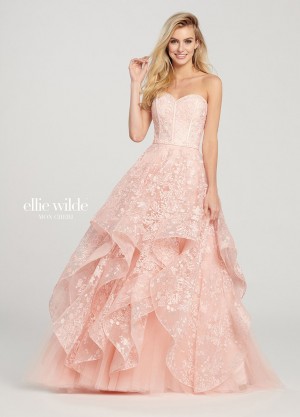 Ellie Wilde EW119033 Sequin Lace Ruffled Prom Gown