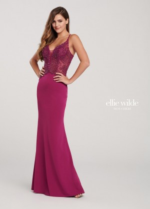 Ellie Wilde EW119041 Lace Up Back Prom Dress