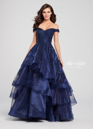 Ellie Wilde EW119043A French Organza Prom Gown