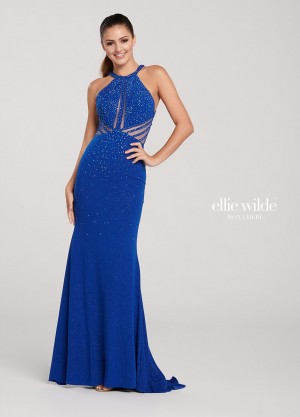 Ellie Wilde EW119051 Sheer Strappy Prom Dress