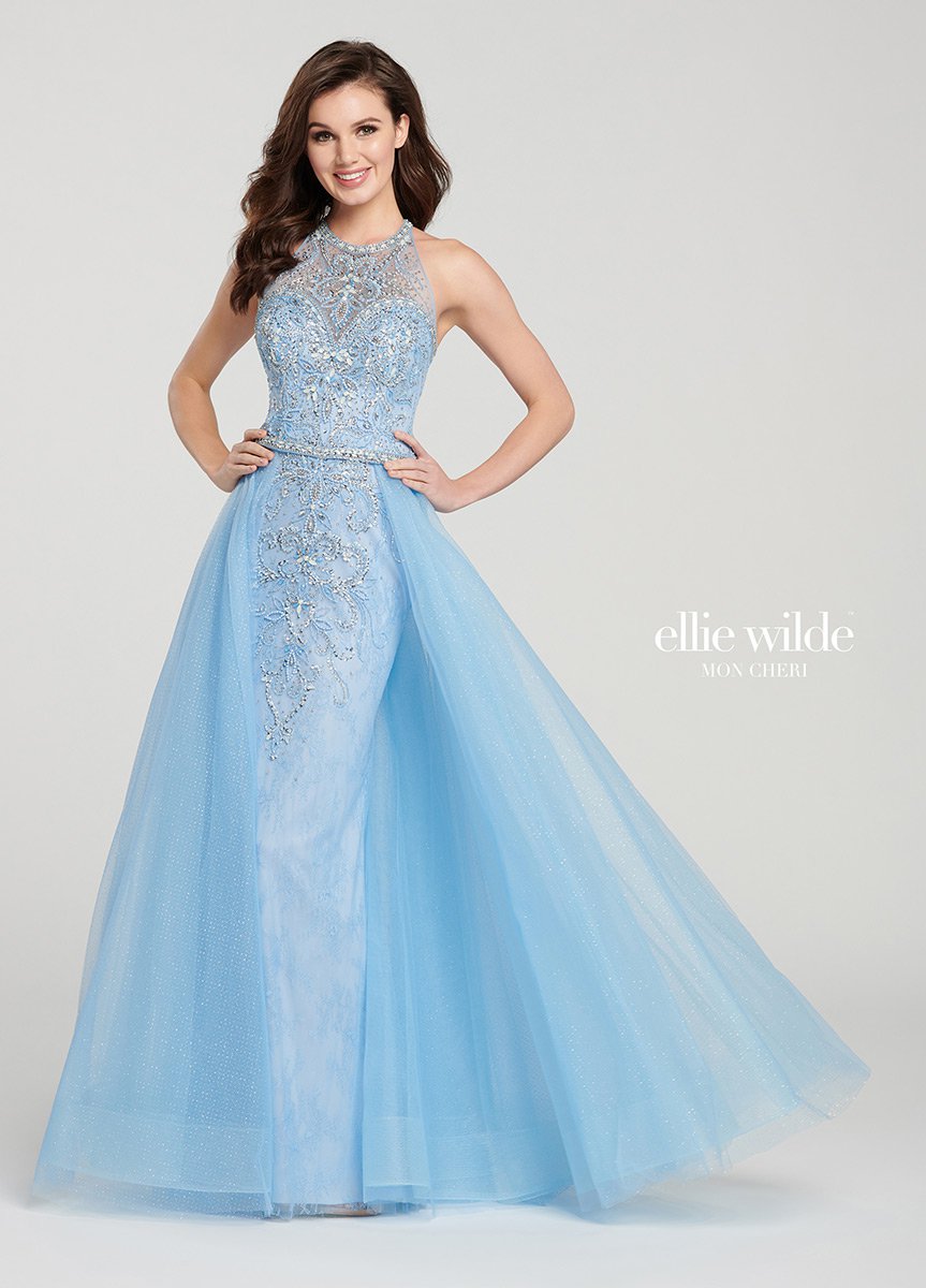 French Novelty: Ellie Wilde EW119163 Prom Dress with Glitter Tulle ...