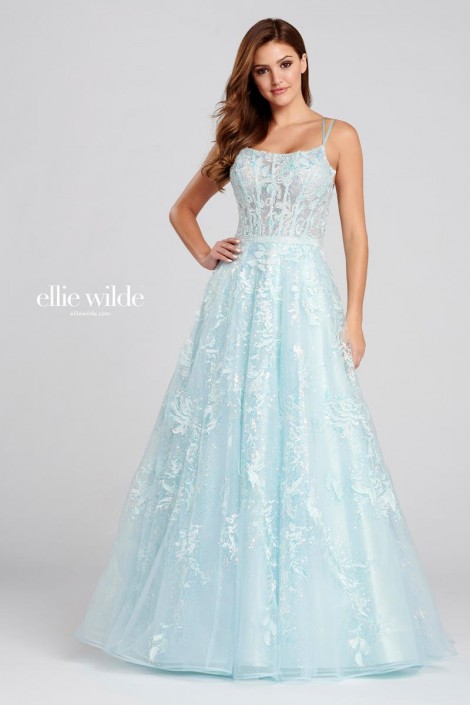 Ellie Wilde Ew120039 Sheer Corset Prom Dress French Novelty