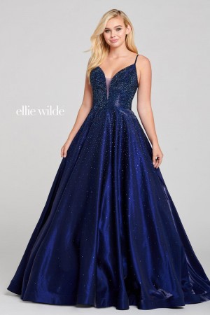 Size 2 Sapphire Ellie Wilde by Mon Cheri EW121005 Shimmering Prom Dress