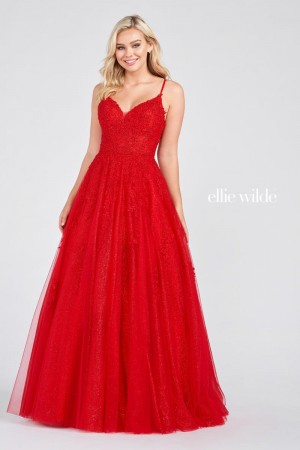 Ellie Wilde EW122076 Sparkling Lace Prom Dress