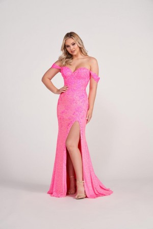 Ellie Wilde EW34012 Shimmering Off Shoulder Prom Dress
