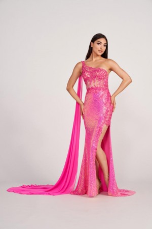 Ellie Wilde EW34020 One Shoulder Drape Prom Dress