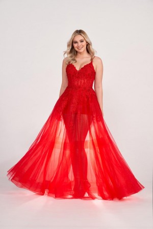Ellie Wilde EW34032 Jaw Dropping Sheer Gown