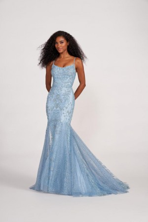 Ellie Wilde EW34045 Lace Up Back Prom Dress