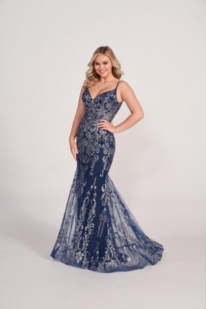 Ellie Wilde EW34056 Elegant Filigree Prom Dress