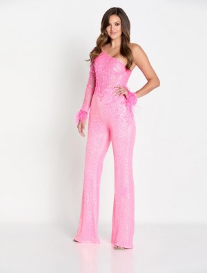 Ellie Wilde EW34129 One Long Sleeve Sequin Jumpsuit