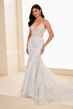 Ellie Wilde EW37021 Long Anniversary Dress with Mermaid