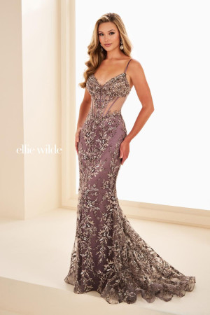 Ellie Wilde By Mon Cheri EW37060 Long Couture Gown with Corset Bodice