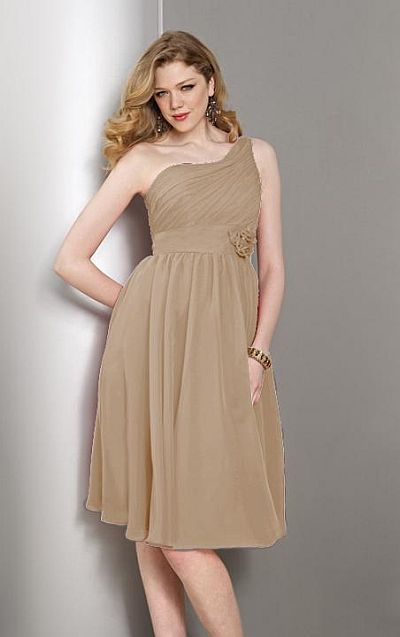 One Shoulder Tea Length Mori Lee Affairs Bridesmaid Dress 854: French ...