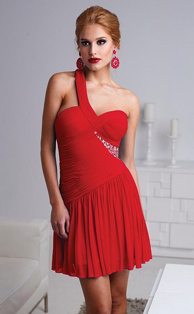 French Novelty: Size 6 Red Terani Homecoming Dress H1218