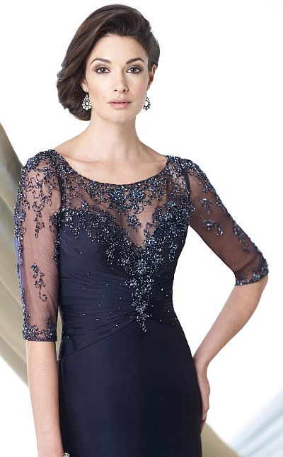 Montage 213967 Formal Dress with Illusion Sleeves: French Novelty
