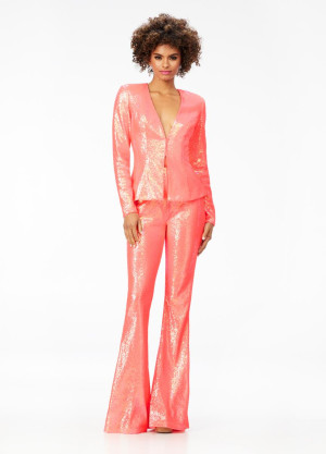 Ashley Lauren 11223 Sequin Blazer Pantsuit