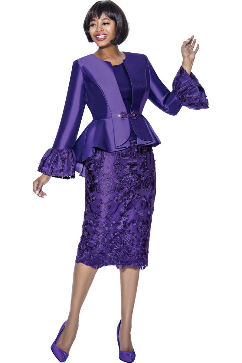 French Novelty: Terramina 7025 Ladies Lace Church Suit