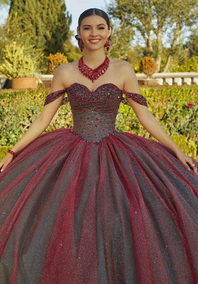 French Novelty: Valencia 60184 Shimmering Glitter Quinceanera Dress