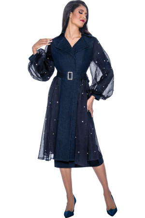 Devine Sport DS63982 Sheer Overlay Denim Dress