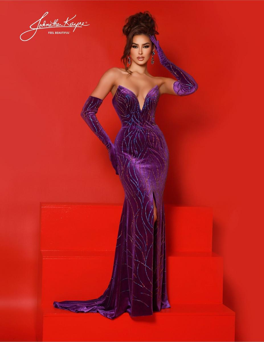 French Novelty: Johnathan Kayne 2890 Velvet Gown with Gloves