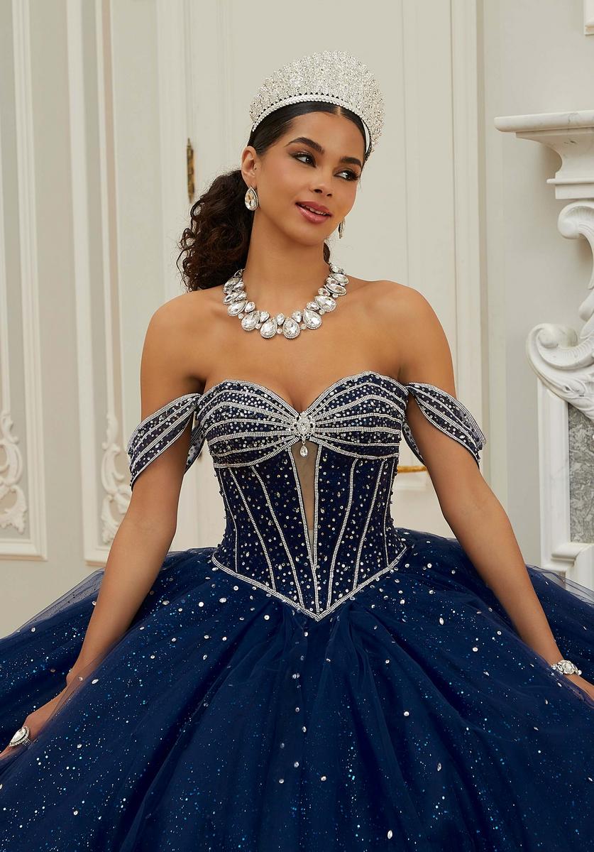 French Novelty: Valencia 60208 Off Shoulder Crystal