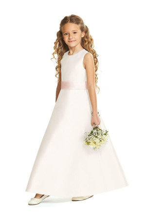 Dessy FL4062 Delicate Flower Girl Dress with Sash