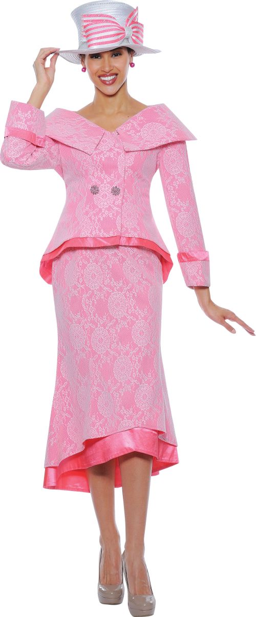 suit church skirt lace womens suits pink gmi collar neck low platter inc usher uniforms french pnk