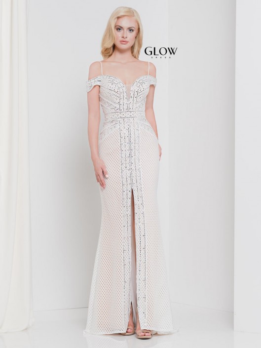 off the shoulder embellished dress