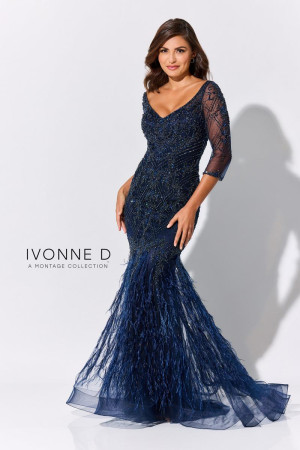 Ivonne D for Mon Cheri ID318 Sparkling Feather Gown