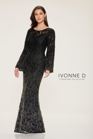 Ivonne D ID810 Dramatic Gown with Removable Sleeves