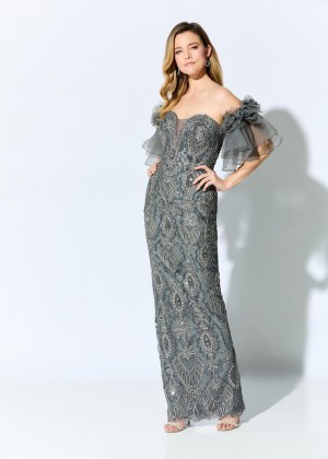 Ivonne D for Mon Cheri ID908 Corded Lace Sheath Gown