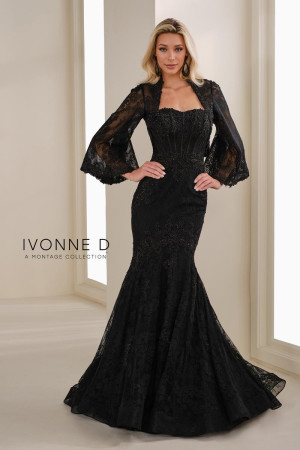 Ivonne D ID1403 Long Formal Party Dress Featuring A Strapless Sweetheart