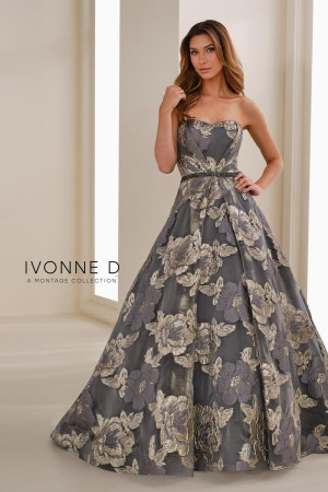 Ivonne D ID1410 Long Formal Party Gown Featuring Strapless Sweetheart Neckline